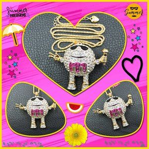 Fuchsia M&M Betsey Johnson Necklace